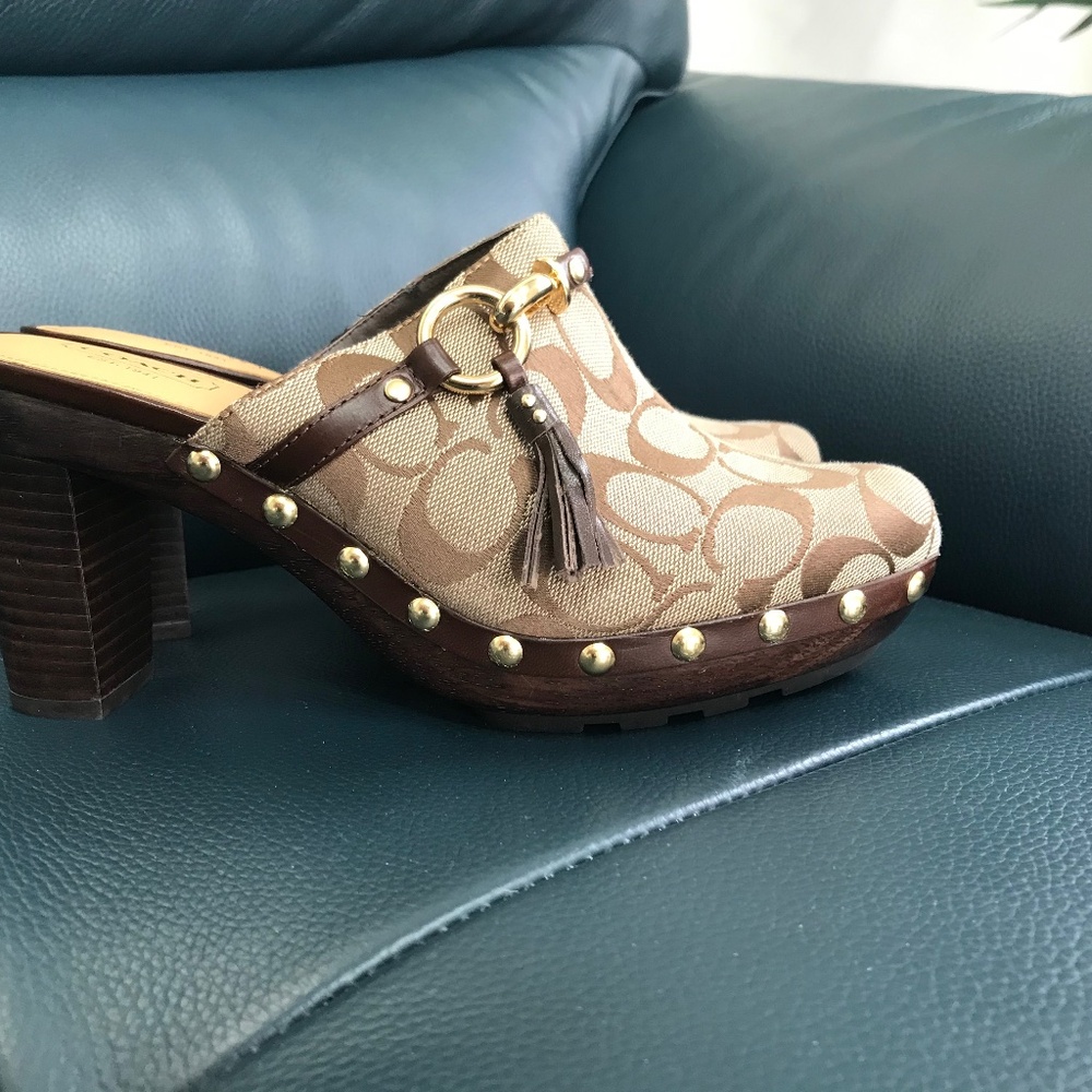 Coach Brown studded clog